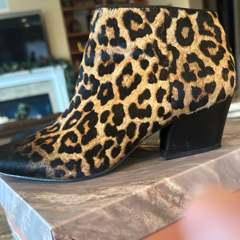 Leopard Print fur Ankle Boots - Picture 5 of 7